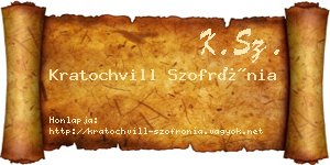 Kratochvill Szofrónia névjegykártya